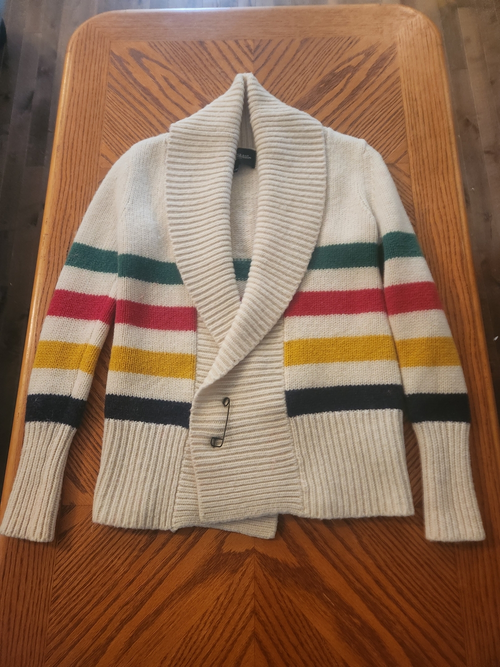 Striped Cream Knit Cardigan